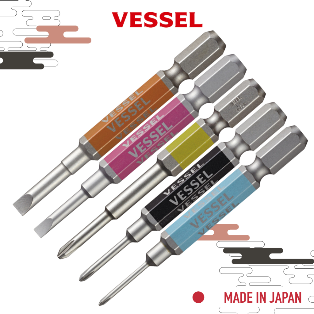 VESSEL ดอกไขควงคละไซส์ 5 ตัว No.GS5P-03