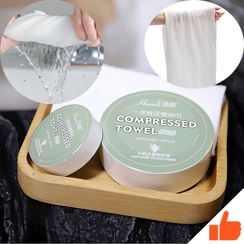 ผ้าขนหนูอัดเม็ด Cotton ผ้าอัดเม็ด ผ้าอเนกประสงค์ แผ่นมาส์กหน้าอัดเม็ด แบบใช้แล้วทิ้ง ขนาด 30x50 ซม.