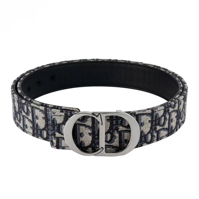 Dior ดิออร์ ดอกไม้เก่าคลาสสิก เข็มขัดสองด้าน Men belt ของแท้ เข็มขัด 3.5cm พร้อมอุปกรณ์ครบครัน