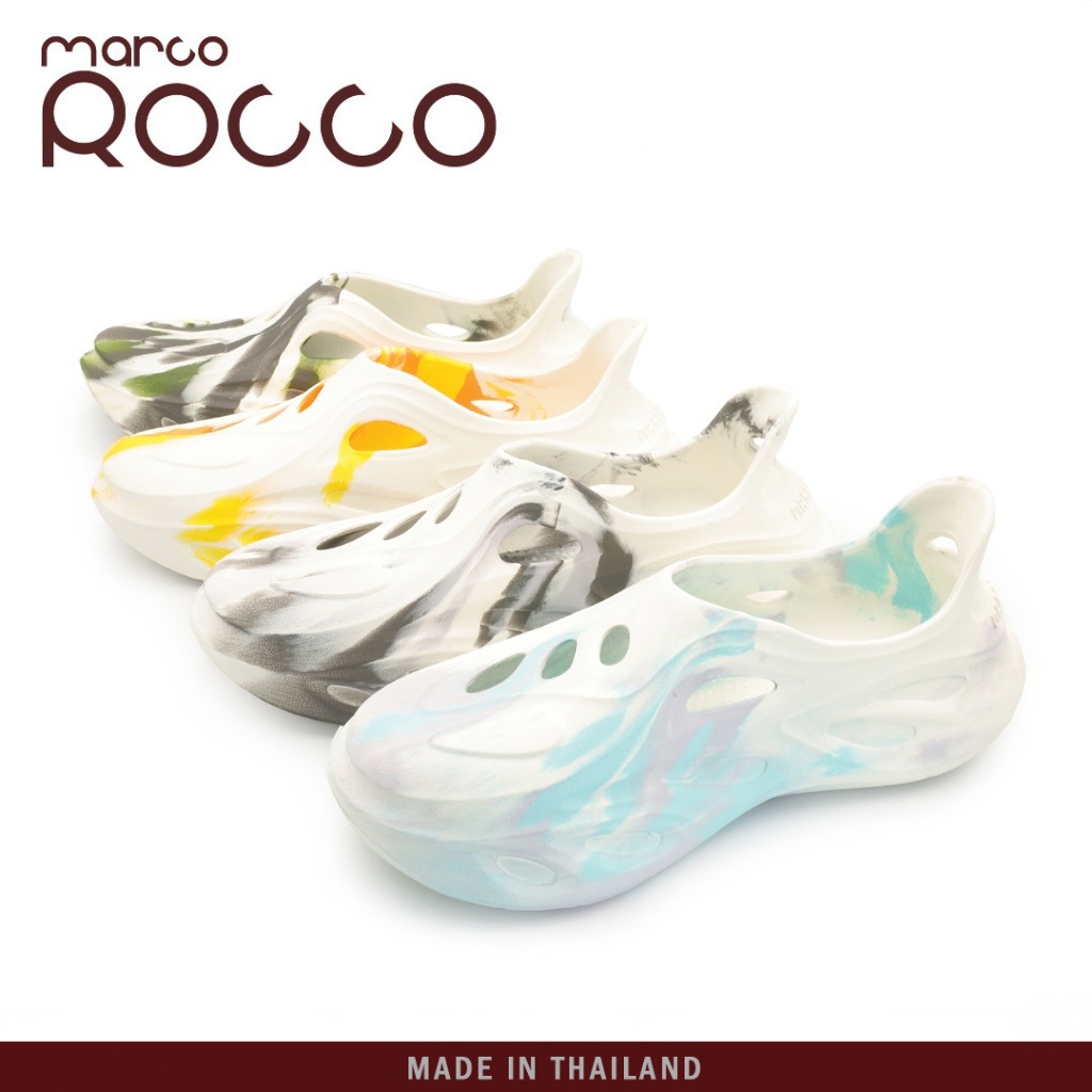Marco Rocco รองเท้ารัดส้นรองเท้าแฟชั่น สีทูโทน ลายมัดย้อมกันน้ำกันลื่น ฤดูร้อน เหมาะสำหรับผู้ชายและผู้หญิง รุ่น MR8008
