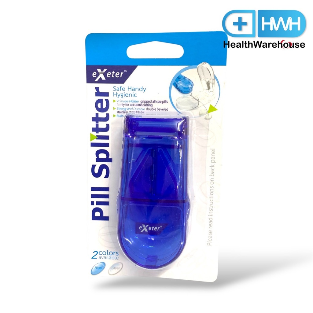 Exeter Pill Splitter ที่ตัดยา ใช้ตัดแบ่งเม็ดยา สีน้ำเงิน / สีใส 1 อัน
