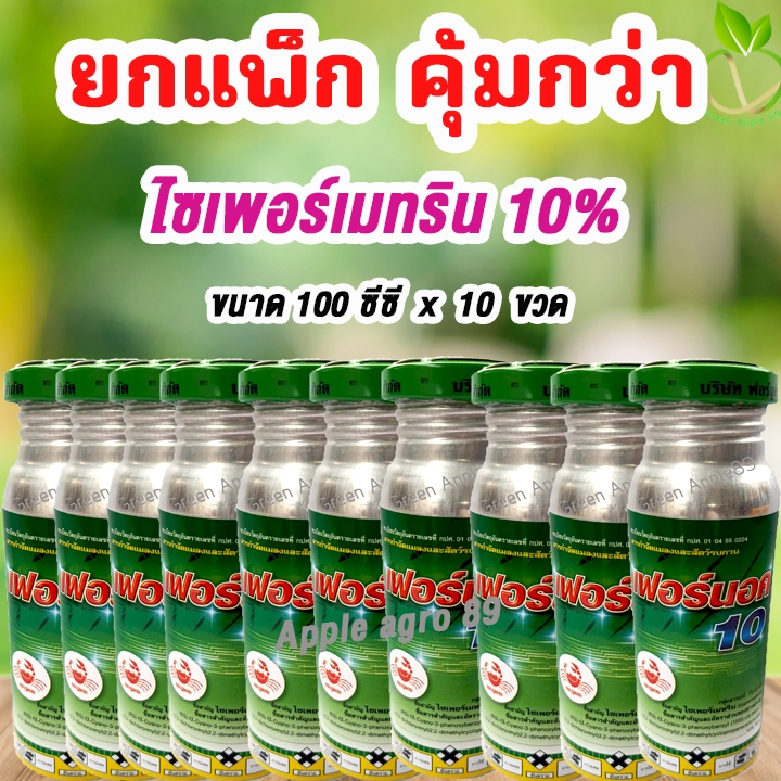 🔥ยกแพ็ก คุ้มกว่า ไซเปอร์เมทริน 10%  ขนาด 100 ซีซี x 10 ขวด กำจัดยุง แมลงวัน เห็บหมัด เห็บ ยาฆ่ายุง  น้ำยาฉีดยุง เฟอขวด