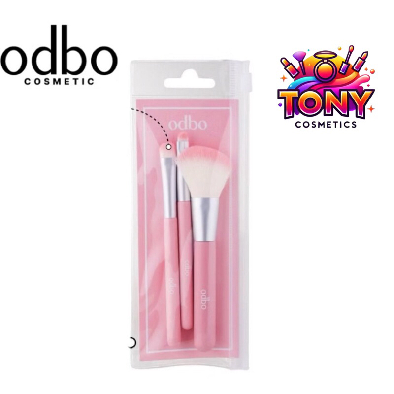 Odbo Travel Kit Brush Set 3 PCS เซ็ทแปรงแต่งหน้า 3 ด้าม ขนาดพกพา OD8064