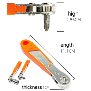 HexagonRatchet Spanner 1/4inch Mini Quick Release Socket Tools Household Handle Repair Wrench Screwdriver for CarVehicle