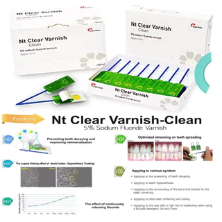 NT Clear Varnish-Clean แบบแพค 5 ชิ้น ฟลูออไรด์ วานิช พร้อมพู่กัน