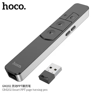 HOCO GM202 เลเซอร์พอยเตอร์ ควบคุมสไลด์ เปลี่ยนหน้า เพิ่ม-ลดเสียง Hyperlink นำเสนอ PPT พรีเซนต์งาน