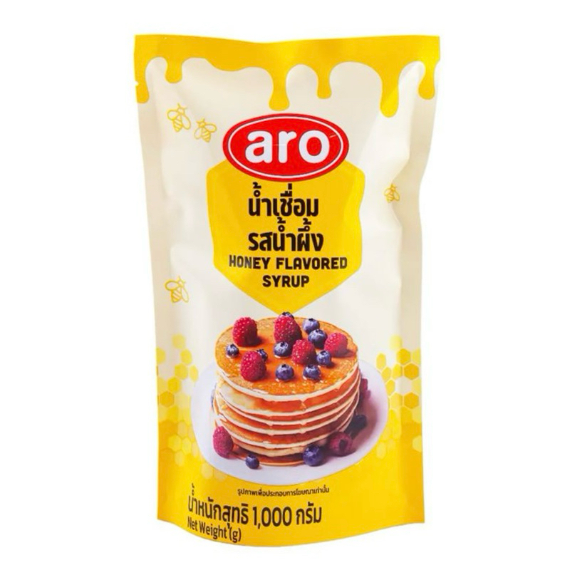 Aro เอโร่ น้ำเชื่อมรสน้ำผึ้ง 1000 กรัม น้ำเชื่อม น้ำผึ้ง
