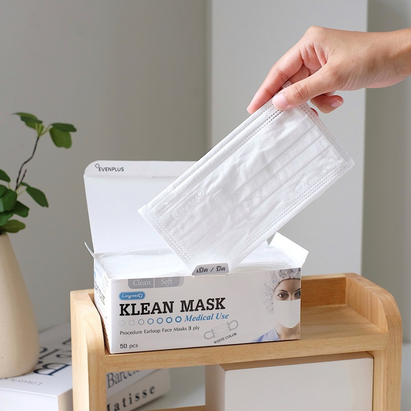ล็อตใหม่ ส่งไว✨✅ KLEAN MASK กันฝุ่น PM2.5 หน้ากากอนามัย ทางการแพทย์ แมสหน้าเรียว Medical Use LONGMED แมส pm2.5 ผู้ใหญ่