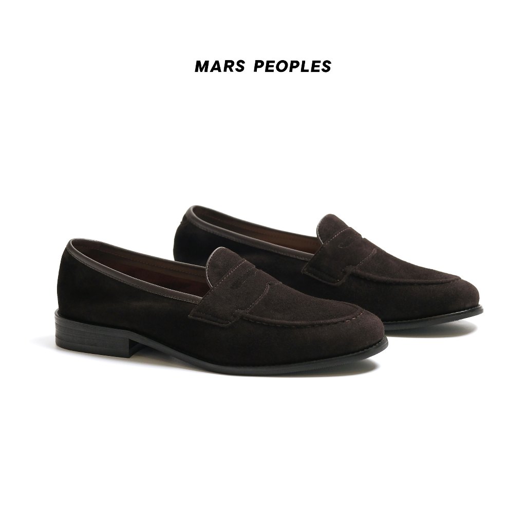 MARS PEOPLES - Unlined Penny No.3 สีน้ำตาลเข้ม หนังกลับ Suede