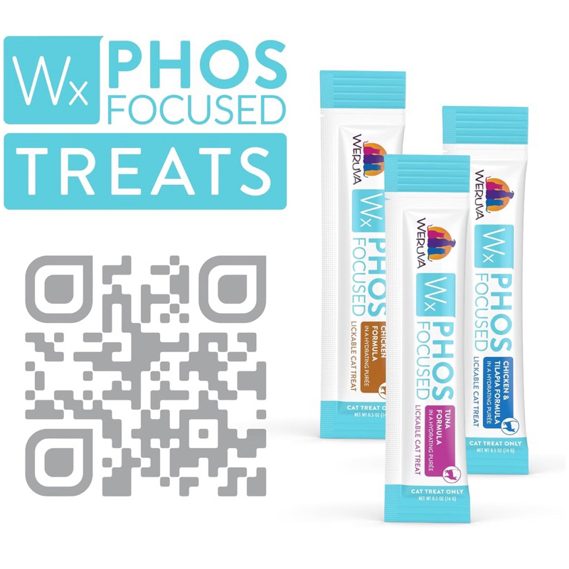 *พร้อมส่ง วิตามิน+ขนมแมวเลีย (3รส 1 แพ็คมี 5 ซอง) ฟอสฟอรัสต่ำ เหมาะกับแมวโรคไตแมวแก่ Weruva Wx Phos 
