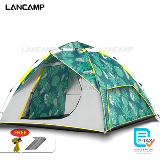 LANCAMP เต้นท์ เต๊นท์ เต็นท์สนาม JS68-107 เหมาะกับเดินป่า สำหรับนอน พับได้ พักในป่า พักในสวน 3-4 คน