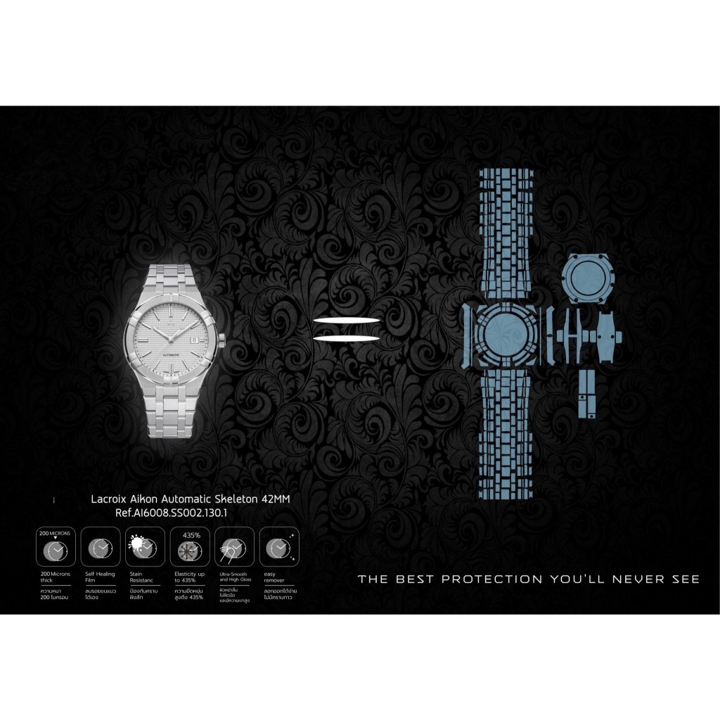 ฟิล์มกันรอยนาฬิกา Watch Protection Film สำหรับ แบรนด์ Maurice Lacroix Aikon Automatic Skeleton 42MM 