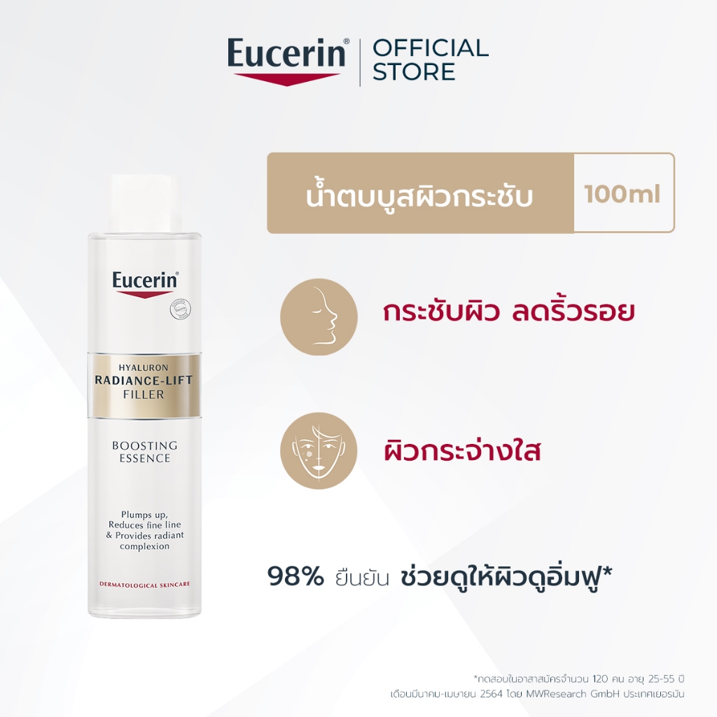 Eucerin HYALURON RADIANCE-LIFT FILLER BOOSTING ESSENCE 100 ML ยูเซอริน น้ำตบ บูสผิวอิ่มฟู ดูอ่อนเยาว์