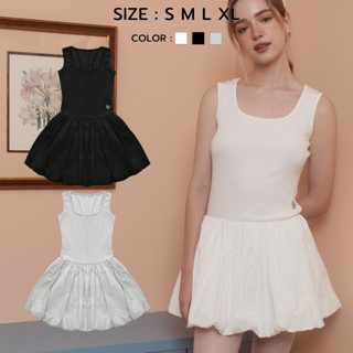 Bemingdress049(S-XL)-Balloon dress เดรสกระโปรงบอลลูน น่ารักม…