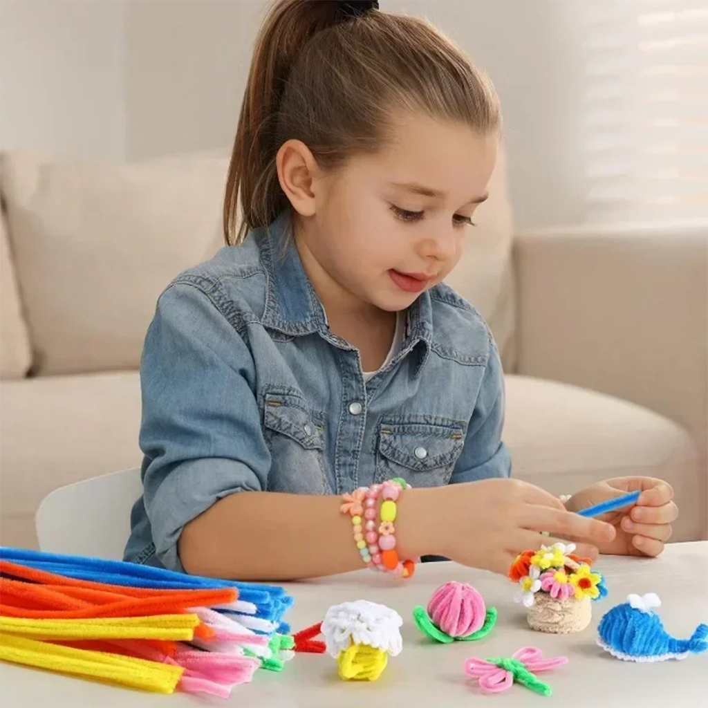 ลวดกำมะหยี่ DIY (100pcs) แยกสี สร้างสรรค์งานประดิษฐ์ต่างๆ สำหรับงานฝีมือ สีสันสดใส สินค้าขายดี เด็กทำงานฝีมือ - รูปที่ 2