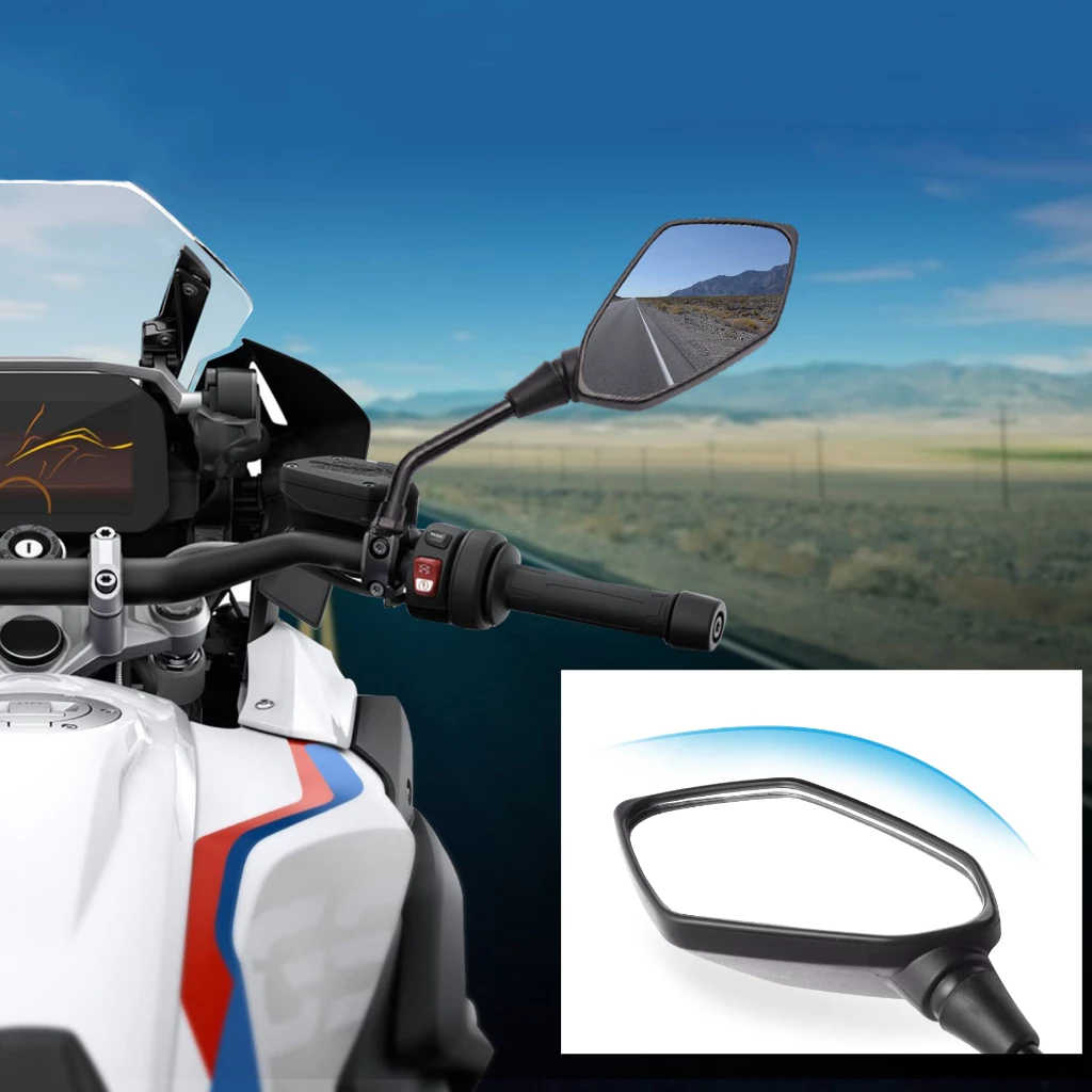 HOBA กระจกมองหลังจักรยานเสือภูเขาจักรยานไฟฟ้ากระจกแบน 360 องศาปรับสะท้อนแสงย้อนกลับกระจกขี่จักรยานอุปกรณ์เสริม