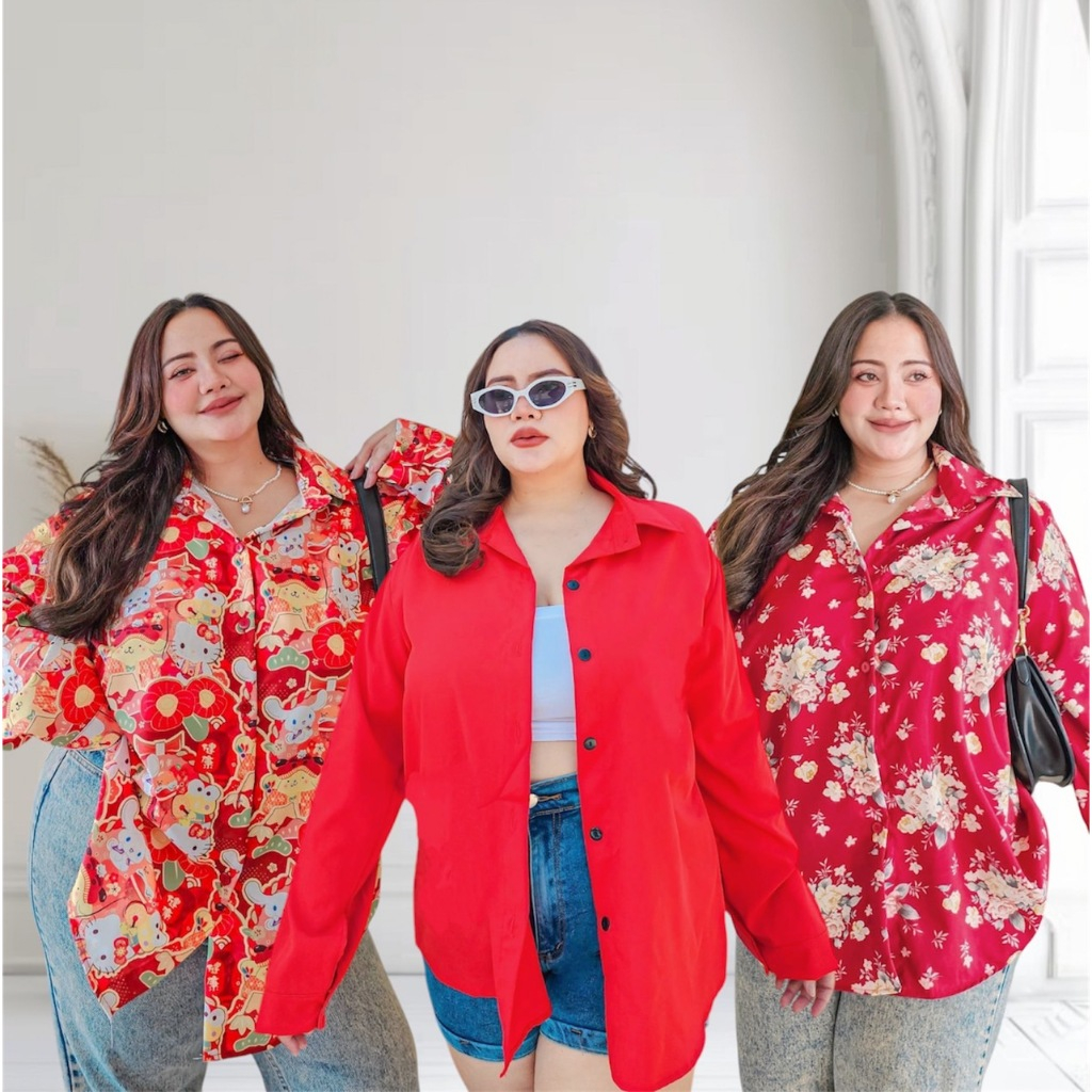 B56เสื้อเชิ้ตไซส์ใหญ่คนอ้วนสาวอวบรอบอก40-62นิ้ว