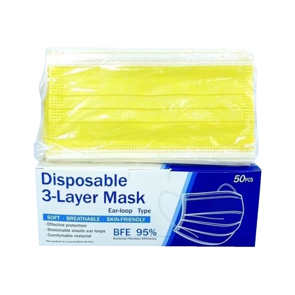 Face Mask หน้ากากอนามัย ผ้าปิดจมูกอนามัย (แมสปิดปากแบบบาง) แบบมีกล่อง 1 กล่อง / 50ชิ้น（สีดำ） thumbnail 9