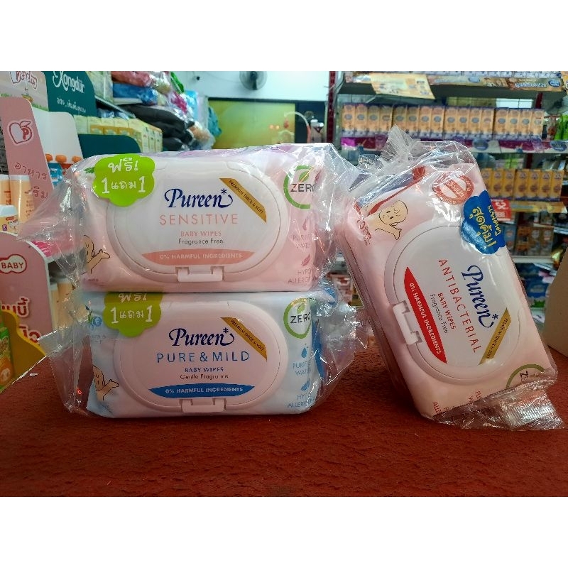 1แถม1 Pureen เพียวรีน ทิชชู่เปียกสำหรับเด็ก 80ชิ้น