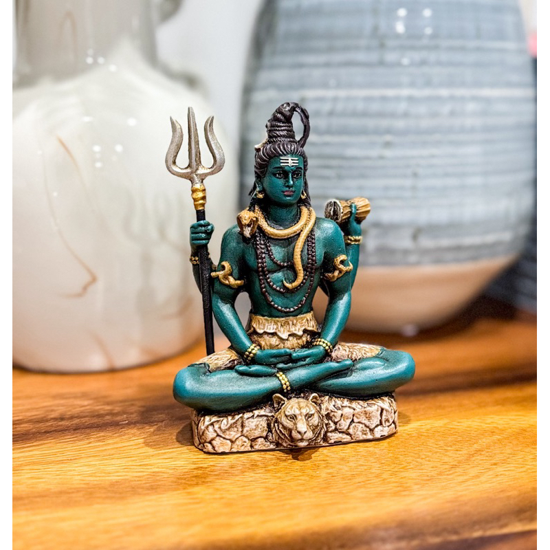 พระศิวะ ปางขัดสมาธิ ผู้ทำลายสิ่งชั่วร้าย งานสีอินเดีย Shiva