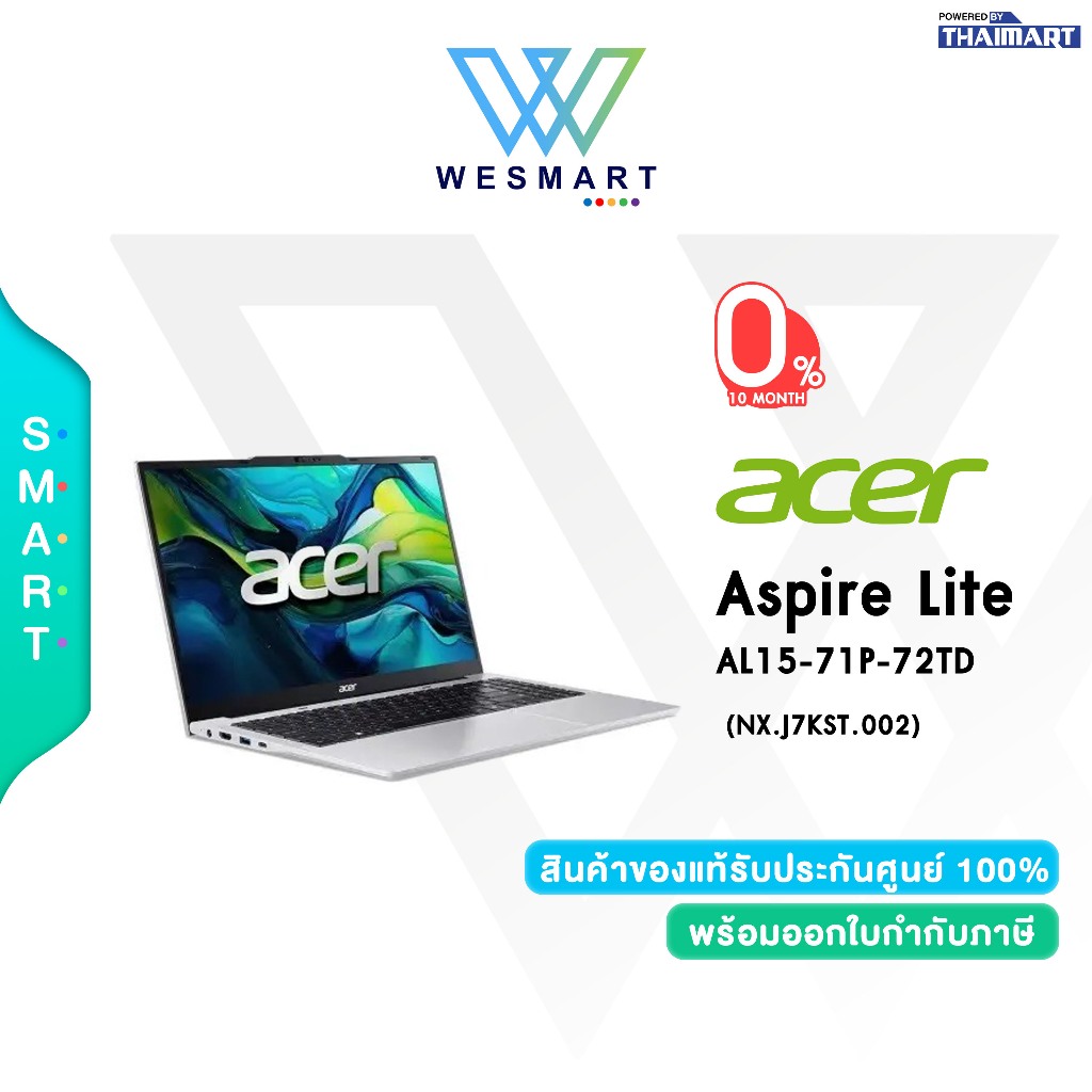 (0%)Acer Aspire Lite AL15-71P-72TD(NX.J7KST.002) : i7-12650H/16GB/SSD512GB /Intel Graphics/15.6" FHD