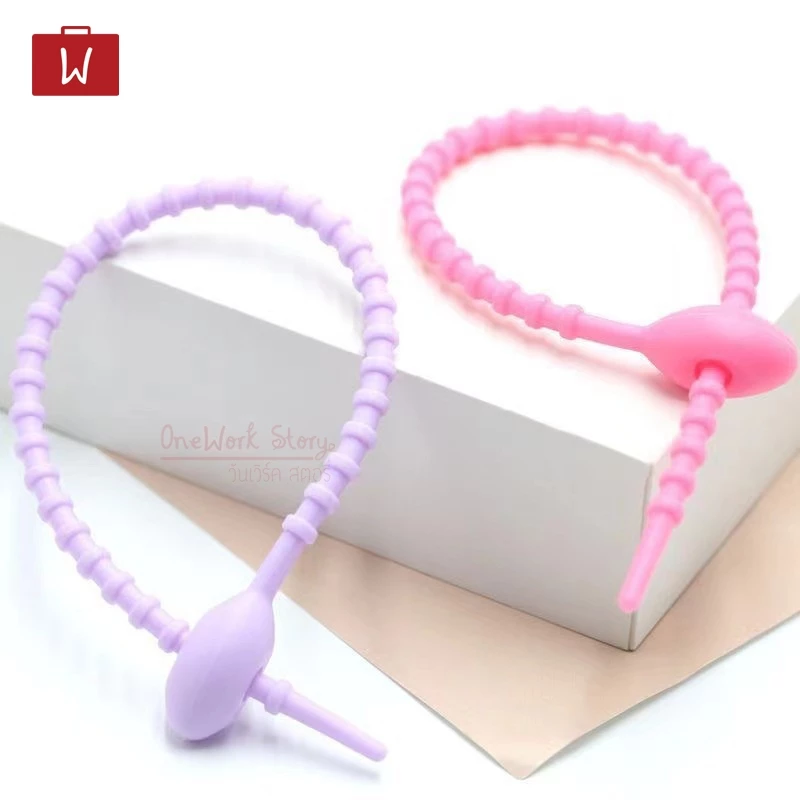 Oneworkstory สายรัด ซิลิโคน l SLC/TPR DIY ที่รัดสายชาร์จ สายคล้องพวงกุญแจ เคเบิ้ลไทร์ Reusable Silicone cable tie thumbnail 10