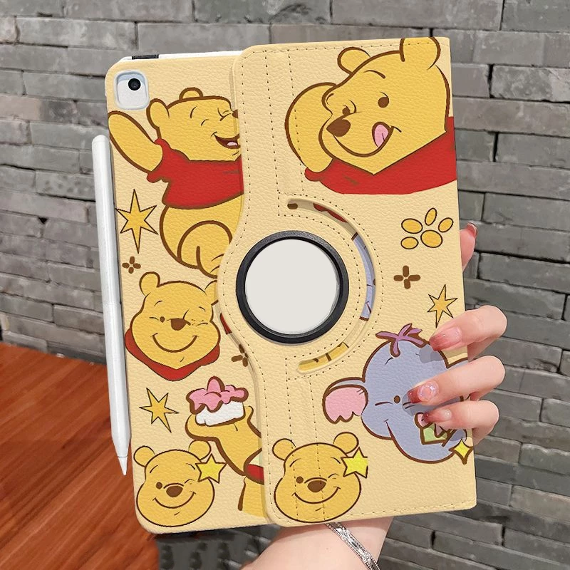 🔥ส่งในพื้นที่🔥เคสป้องกัน iPad หมุนได้ 360° Winnie Pooh เหมาะสำหรับรุ่น gen9 Air4/5 Gen11 Air8 11