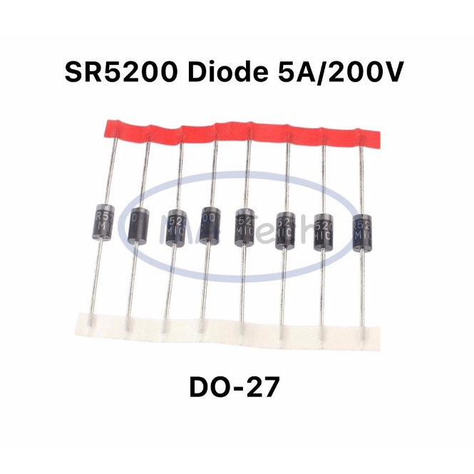 SR5200 Diode Rectifier ไดโอด SR5200 5A 200V DO-27 Do-201AD