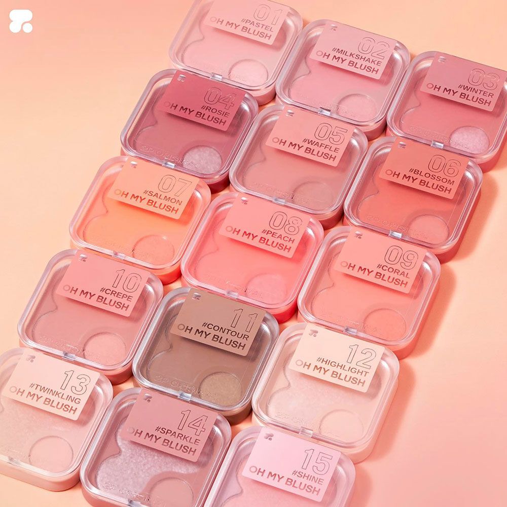 [ พร้อมส่ง-ขายส่ง]2P Original Oh My Blush 4.3g บลัชออนไร้ฝุ่น มี 2 เนื้อสัมผัสในตลับเดียว