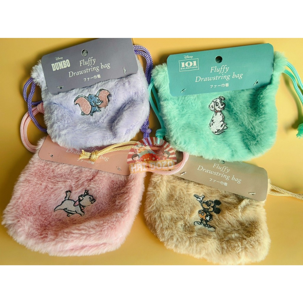 Fluffy Drawstring bag กระเป๋าหูรูด กระเป๋าขนนุ่มนิ่ม ลายการ์ตูนดิสนีย์ Disney  สินค้าพร้อมส่งจากไทย