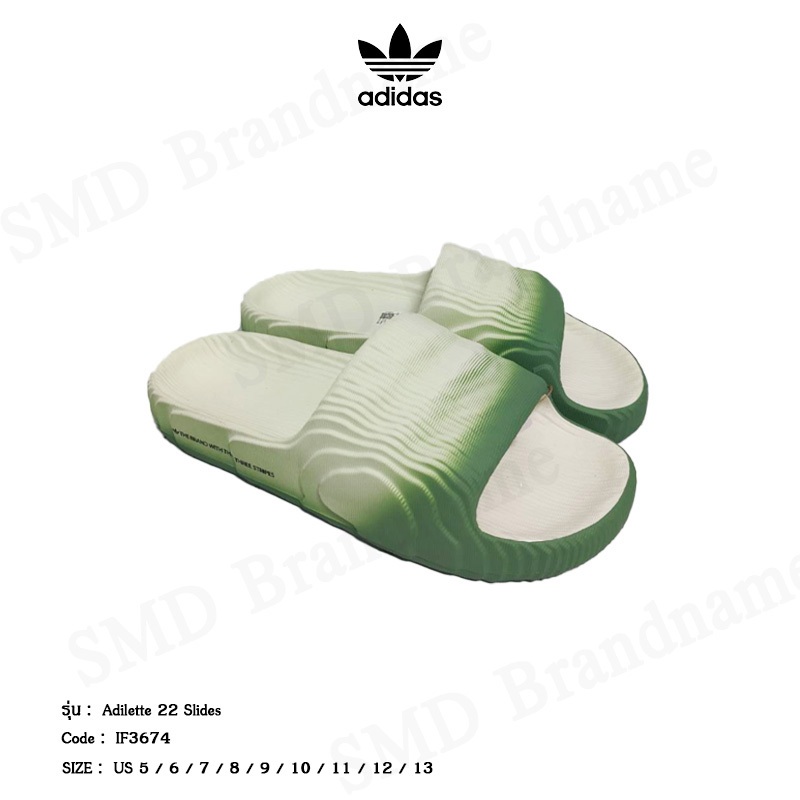 Adidas รองเท้าแตะ รุ่น Adilette 22 Slides สำหรับผู้ชาย ผู้หญิง สินค้าแท้จากชอป 100%