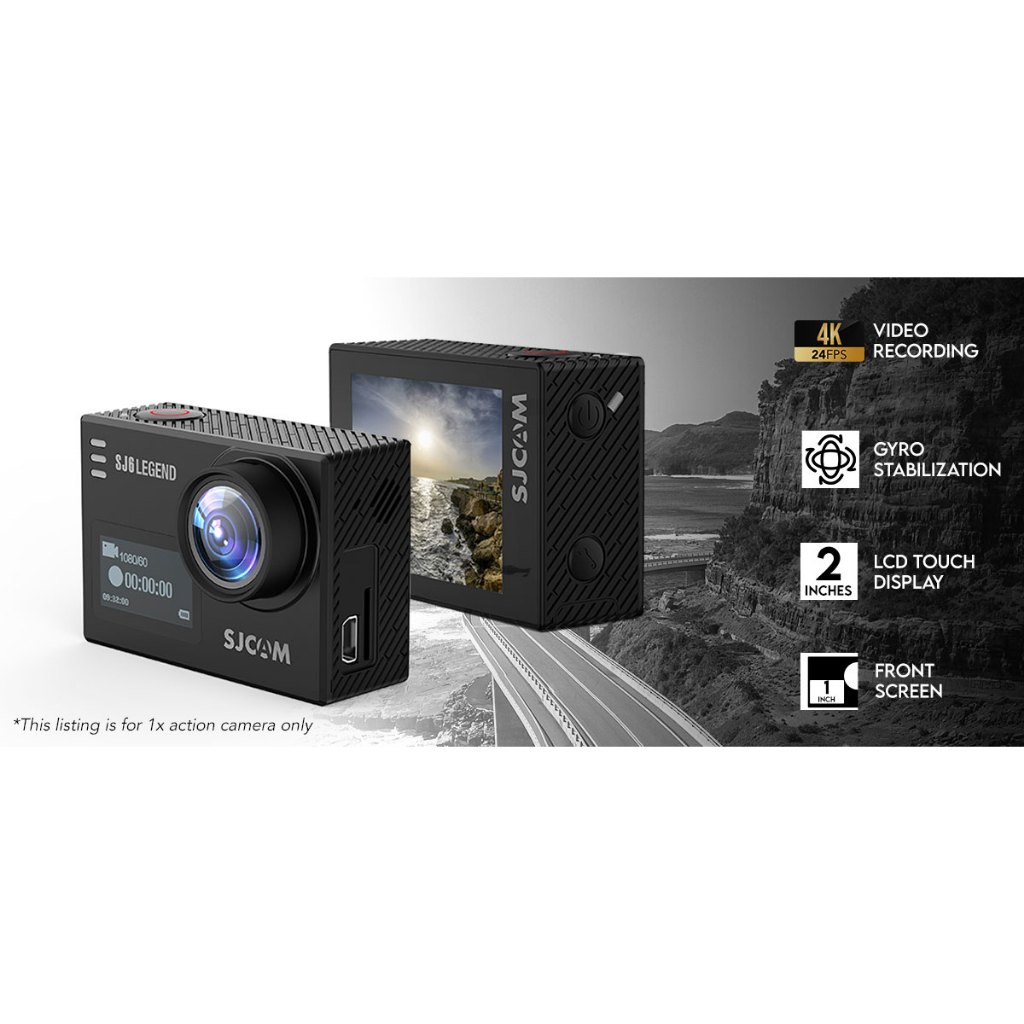 SJCAM SJ6 LEGEND 4K WIFI กล้องติดหมวก  มีกันสั่น 16MP. ของแท้ 100% รับประกัน 1ปี