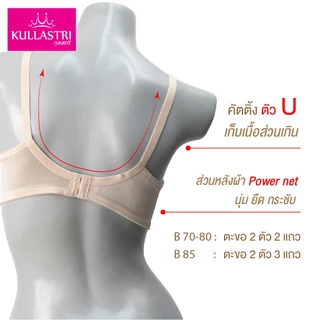 Kullastri /กุลสตรีเสื้อชั้นใน Full cup ไร้โครงเกรด A ของแท้ ซับฟองน้ำบางๆ เก็บทรง แต่งเต้าบนด้วยลูกไม้ รุ่น KB1731