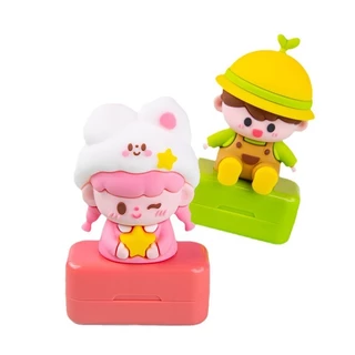 ตราประทับตุ๊กตา ตราประทับชื่อ ตราประทับเสื้อผ้า ลายการ์ตูนน่ารัก ตราประทับชื่อวัสดุที่ไวต่อแสง