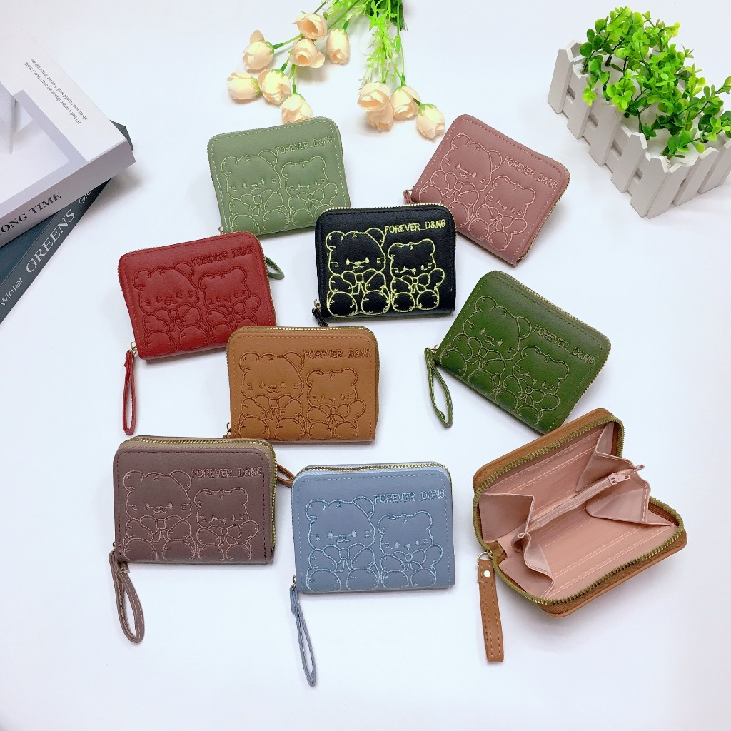 SA16#SS101กระเป๋าสตางค์ใบสั้น 📌มีซิปใบสำหรับใส่เหรียญ 📌วัดสุด:หนังPU รุ่นใหม่！