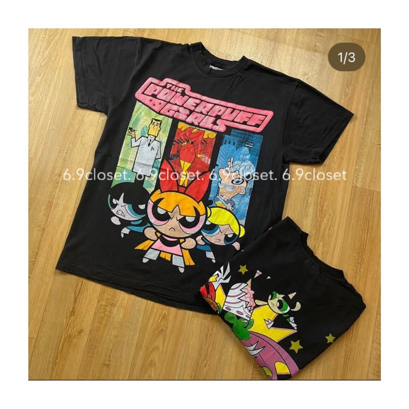 powerpuff เสื้อวง เสื้อผ้าฟอก เสื้อวินเทจ90s