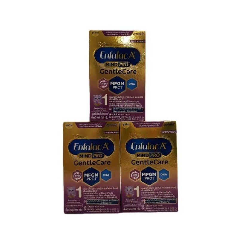 ( 3 กล่อง = ปริมาณ 160*3 = 480 กรัม) นมผง Enfalac A+ mindpro gentle care สูตร1 (แรกเกิด-1ปี)