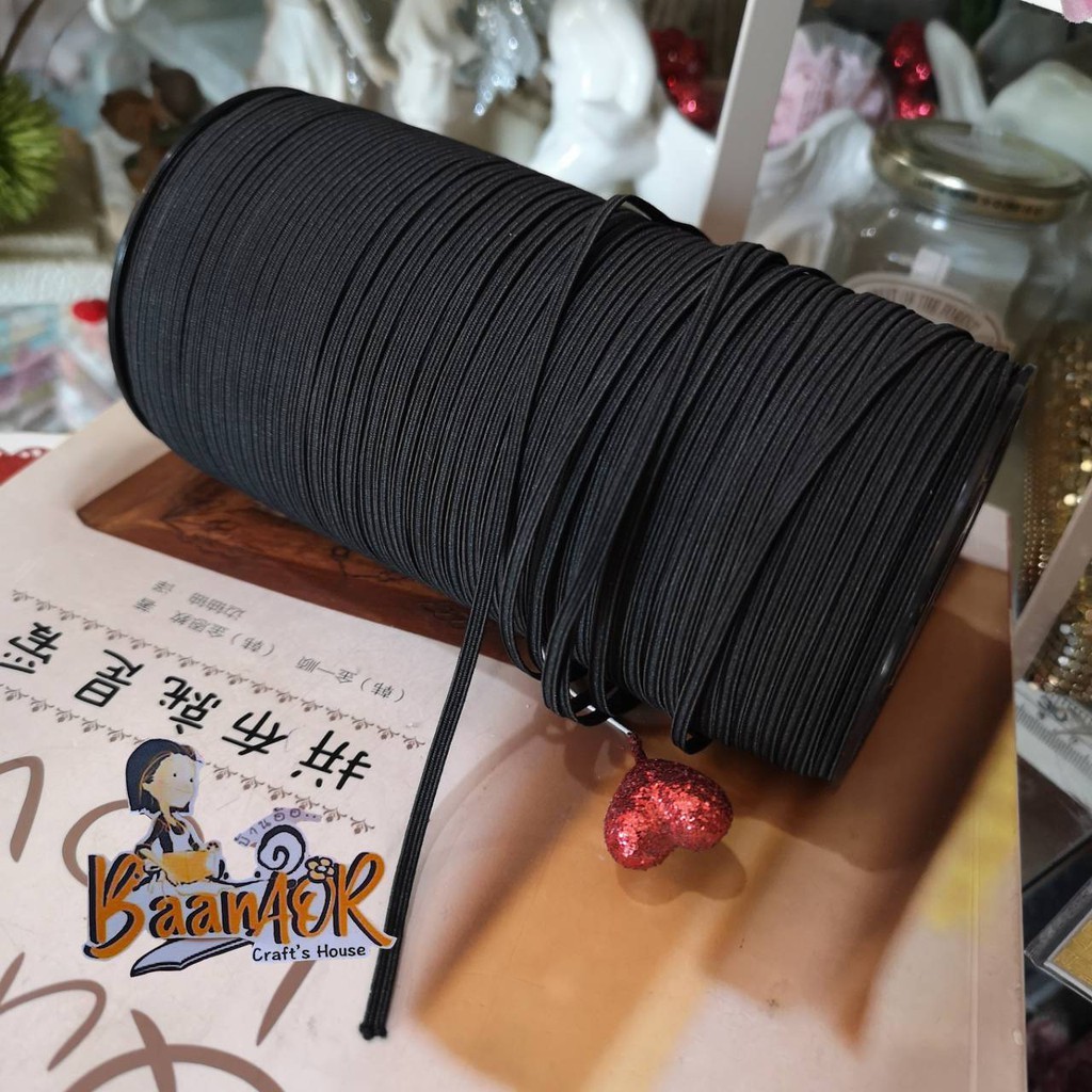 3mm ยางยืด เส้นแบน เส้นเล็กมาก ยางยืดเอนกประสงค์ ขนาด 3 มิล x ความยาวตัดแบ่งจากม้วน สินค้าพร้อมส่งจากไทย - รูปที่ 3