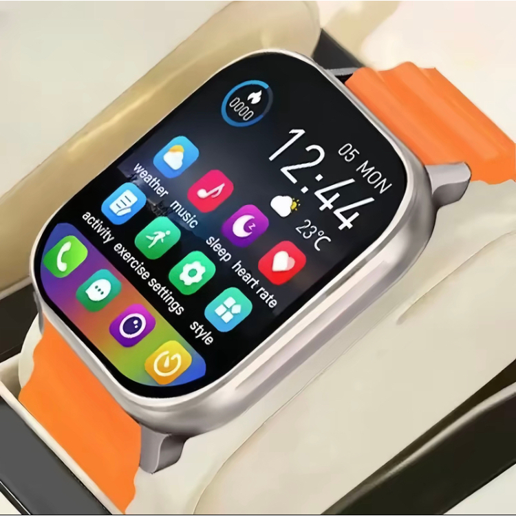 นาฬิกาสมาร์ทใหม่ 49 มม. 2.02 นิ้ว Full HD Sport Watch GPS เฝ้าระวังฟิตเนสติดตามนาฬิกาคู่