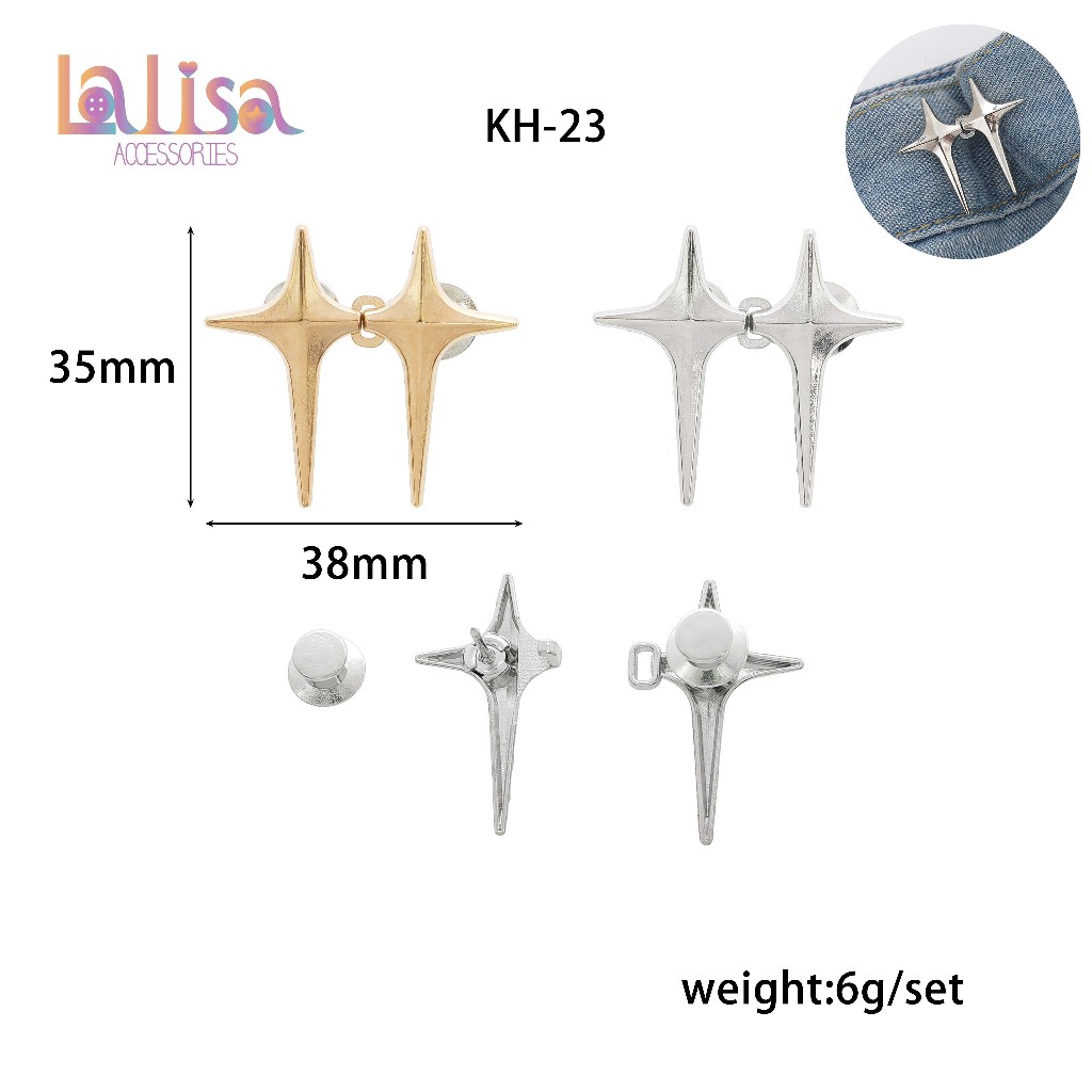 เข็มกลัดตะขอปรับกางเกงรูปดาว เข็มกลัดเสื้อผ้า เข็มกลัดกางเกง Brooch KH-23