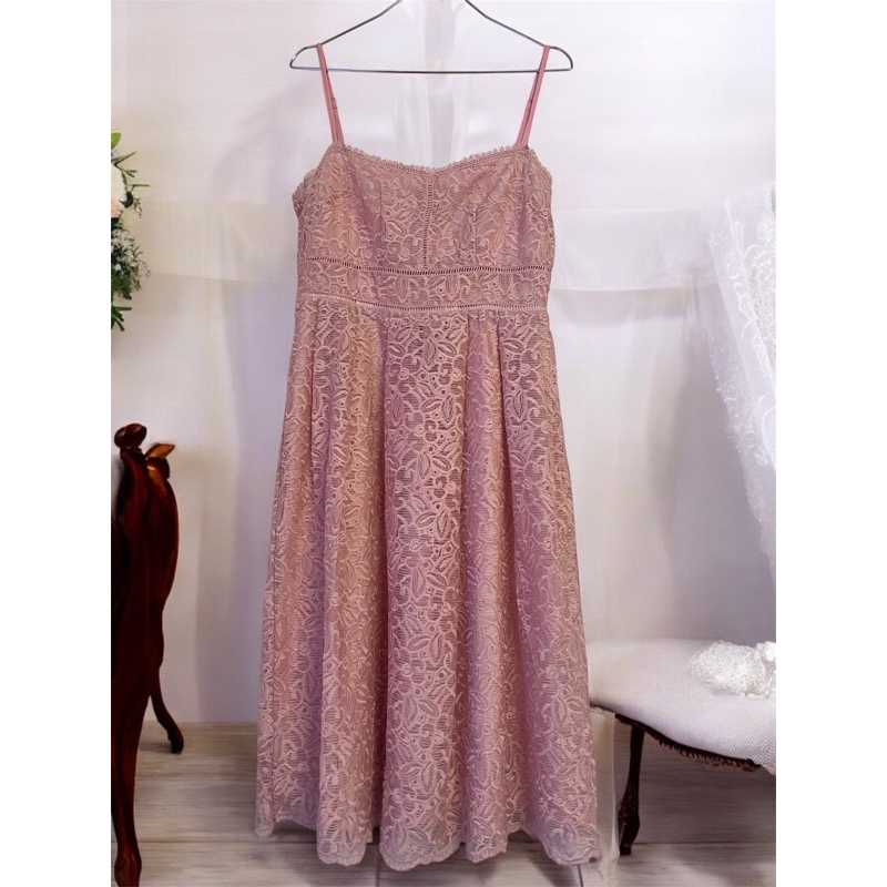 ชุดราตรีสั้นงานแบรนด์ boohoo ชุดออกงาน สีส้มพาสเทล