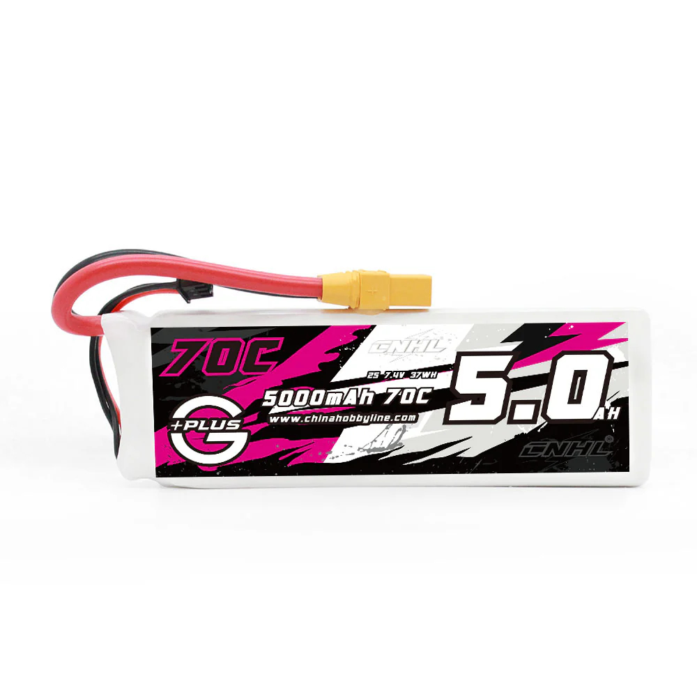 แบตเตอรี่ลิโพ CNHL G+Plus 5000mAh 7.4V 2S 70C พร้อมปลั๊ก XT90 (ของใหม่)
