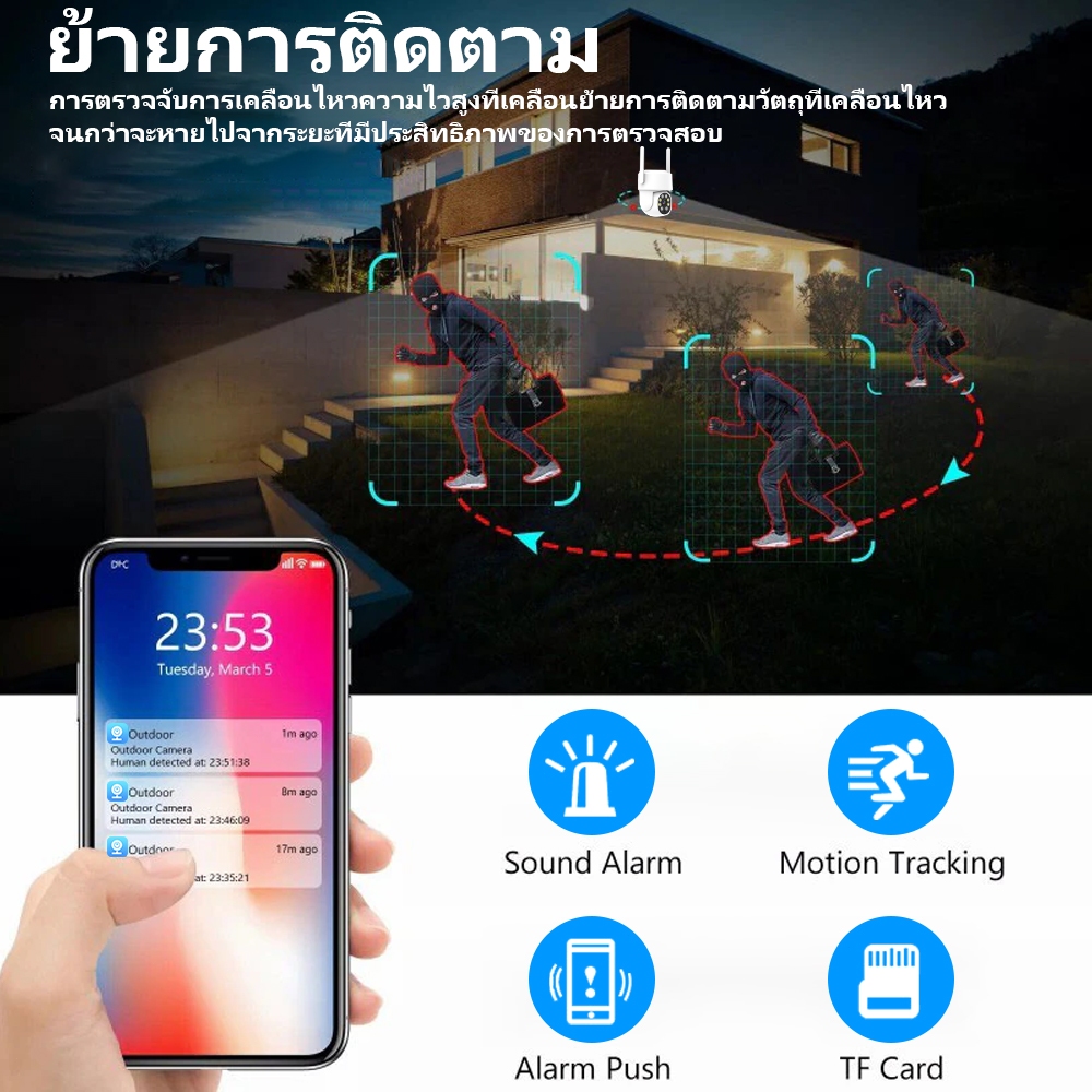 กล้องวงจรปิด ใส่ซิม 4G กันน้ำ HD 4K Outdoor IP Camera กล้องวงจร ดูระยะไกลผ่านมือถือ