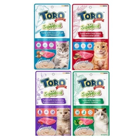 Toro plus Superfood ขนมแมวเลีย 14g x 5ซอง*โปรดอ่านรายละเอียดก่อนสั่งซื้อ
