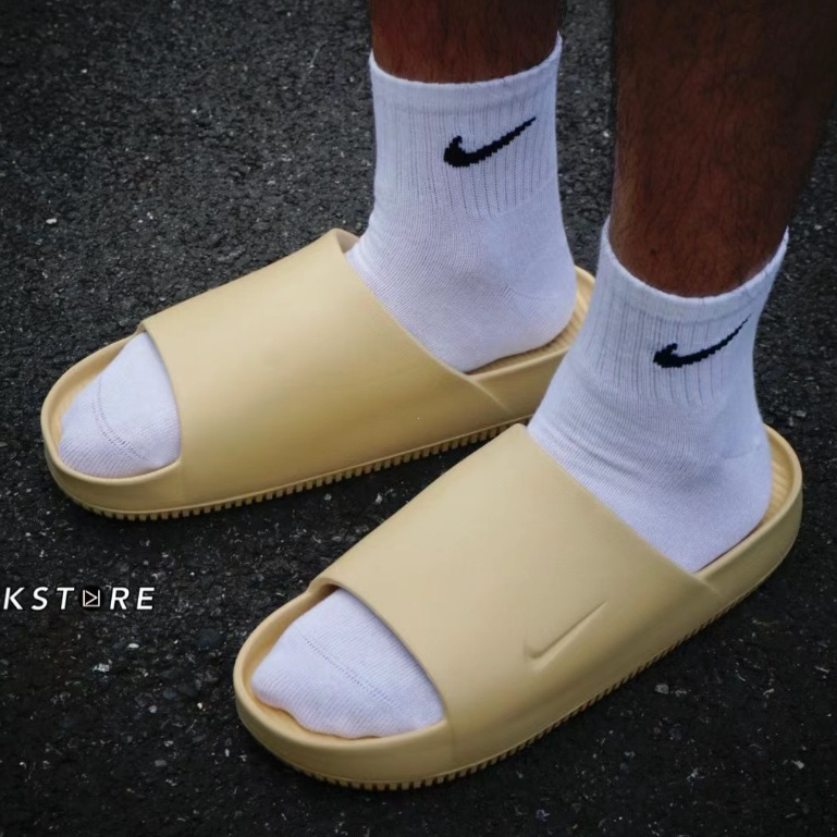 Nike Calm Slide รองเท้าแตะแพลตฟอร์มลำลองผู้ชายส้นเตี้ยพิมพ์ลาย ของแท้ 100% สำหรับกีฬาในร่ม