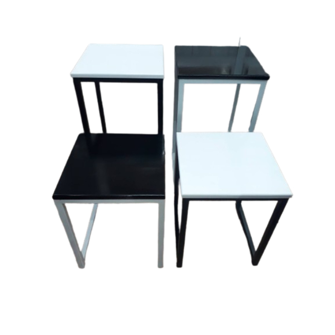 โต๊ะอเนกประสงค์ หน้าไม้ยางพารา ขนาด 35x50/40x40/45x45 cm. ความสูง 2 ขนาด มีทั้งขาเหล็กสีขาวเเละสีดำ (รุ่นทูโทน) - รูปที่ 3