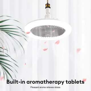 ใหม่ พัดลมติดเพดาน พร้อมหลอดไฟ โคมไฟพัดลม E27 30W Led