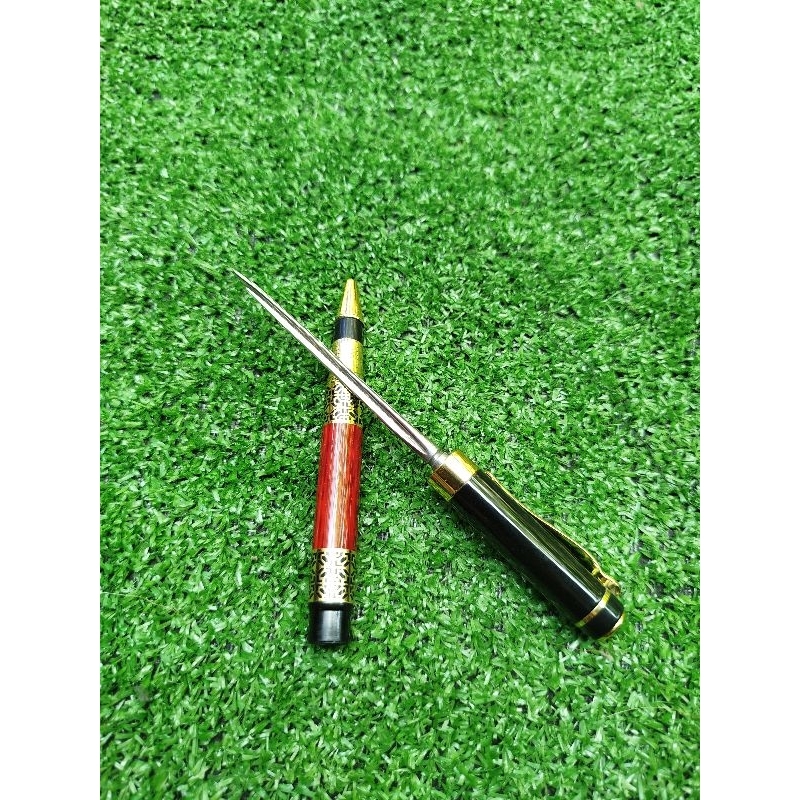 มีดเดินป่ามีดเดือยไก่ ปากกาลายไม้สีแดงงานแนวสะสมสวยๆ - รูปที่ 4