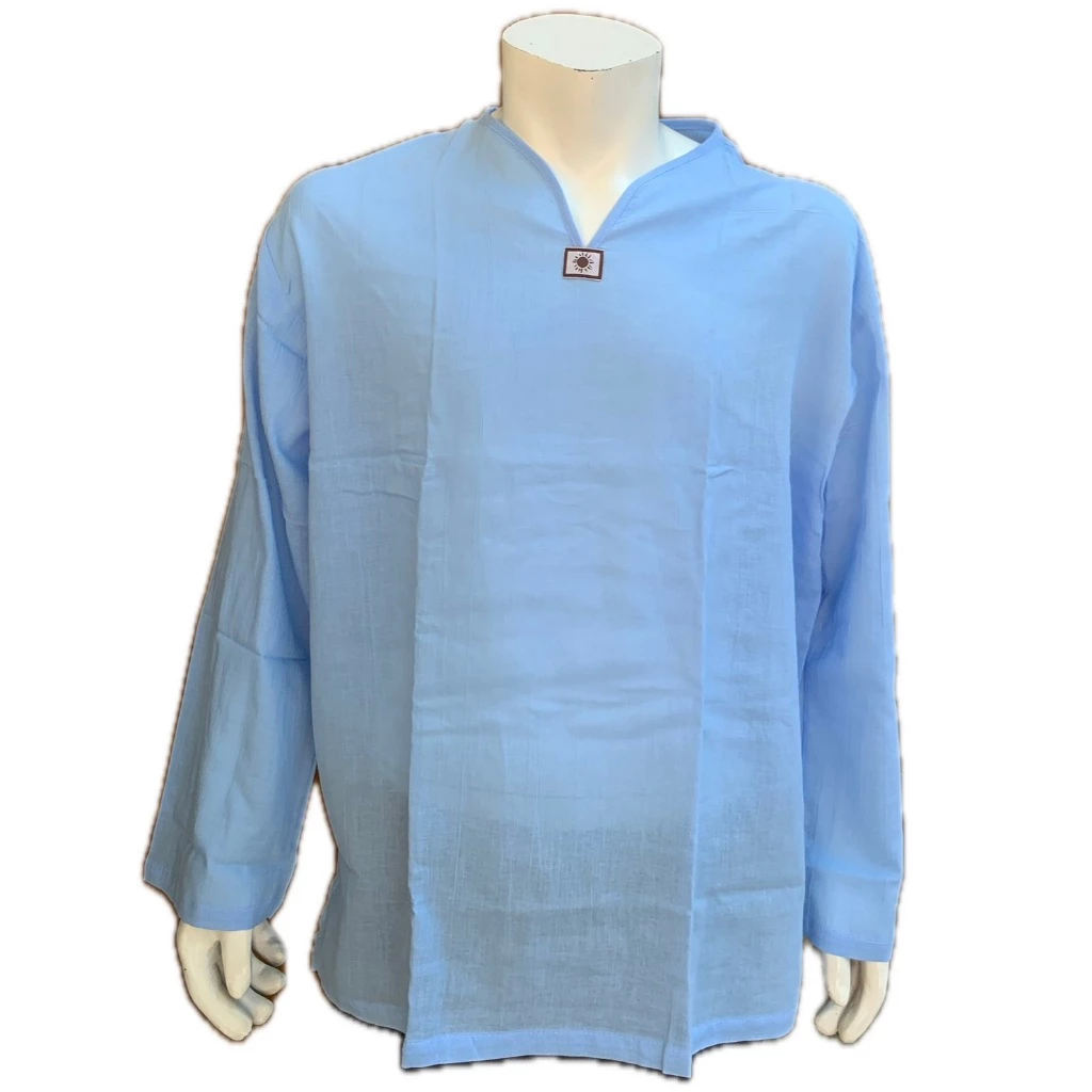 T&P เสื้อพื้นเมืองผ้าสาลู Size S-2XL เสื้อคอวีพระอาทิตย์ [แขนยาว] เนื้อผ้าบางมากสวมใส่สบาย UNISEX