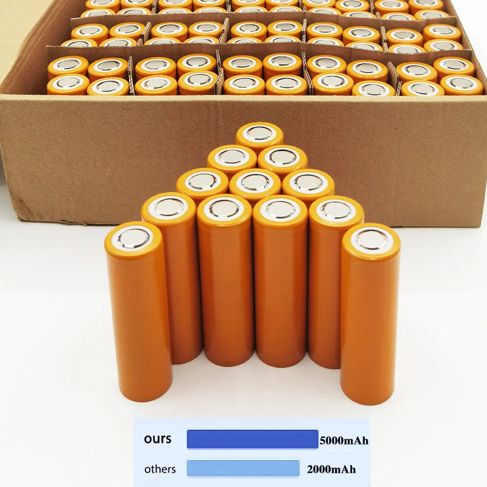 แบตเตอรี่ ลิเธียมฟอสเฟส 21700 5000mAh 3.7V แบตเตอรี่ความจุสูง INR21700 50E li-ion Battery